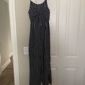 Black and White striped jumpsuit